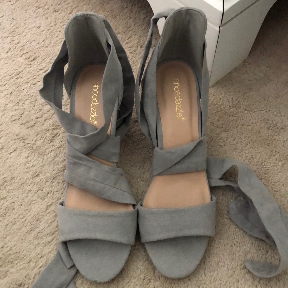 Suede lace-up heels